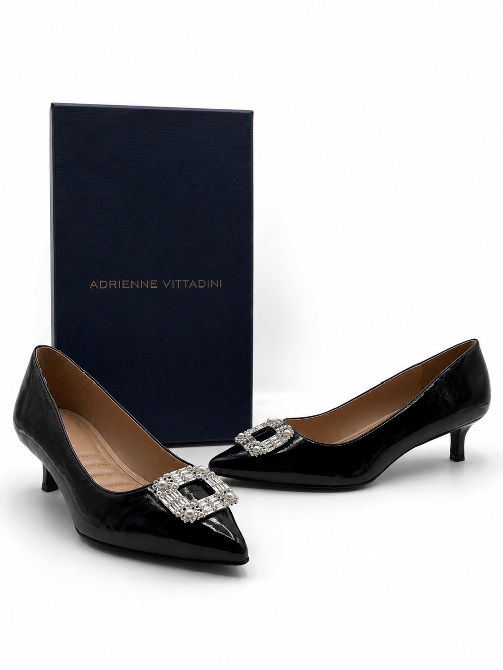 Adrienne Vittadini • Sancerre Kitten Heel Pump - Patent Leather - Size 9.5